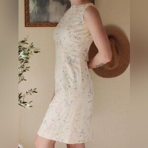 Vintage Ann Taylor Floral Embroidered Sheath Dress
